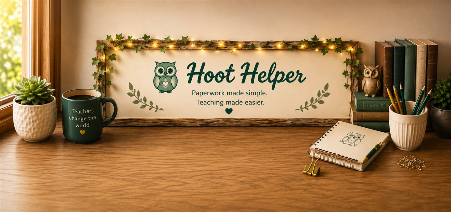 Hoot Helper. Paperwork made simple. Teaching made easier.